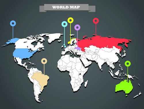 Mapa del mundo en vector para infografía