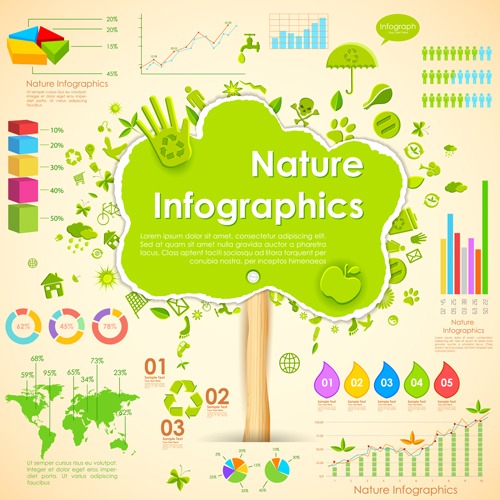 Vectores ecológicos para infografías