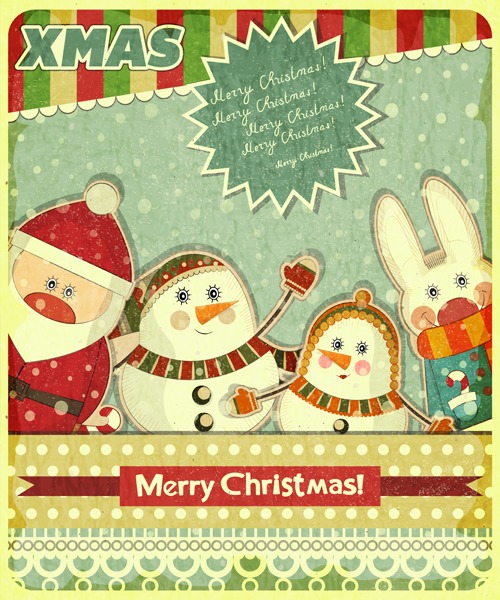 Retro design of Christmas card