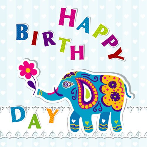 Elefante en vector para cumpleaños