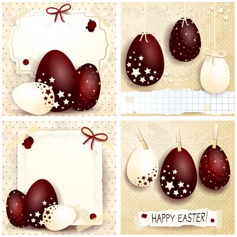 vectores pascua estilo vintage