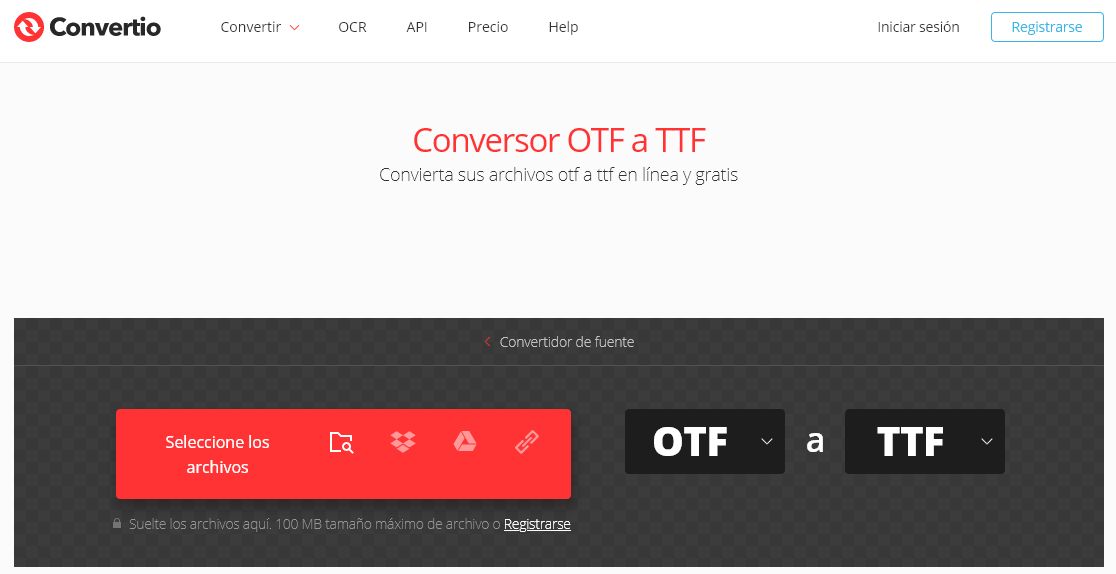Convertir tipografía a otro formato con herramientas online