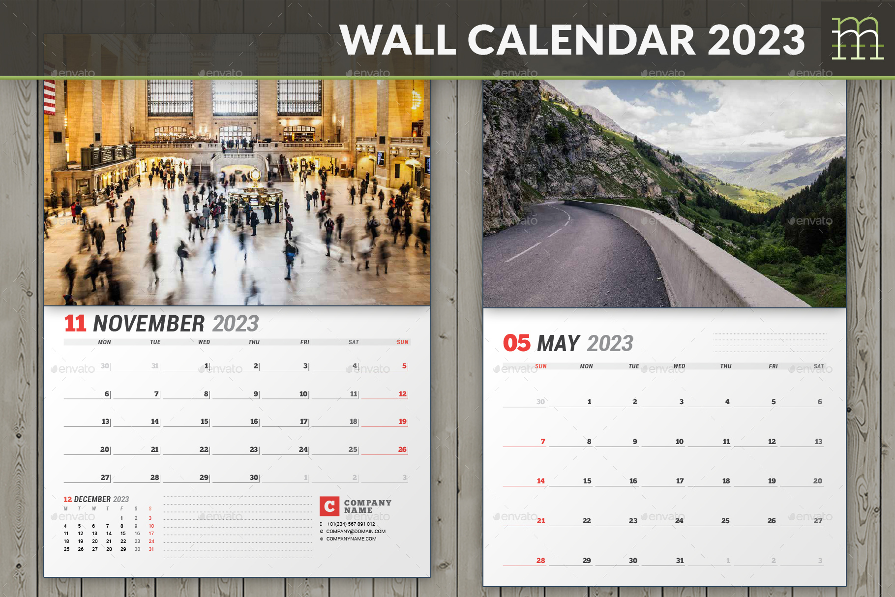 calendario muro 2023