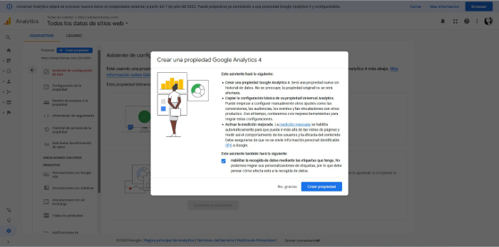 google analytics4 crear una propiedad paso2