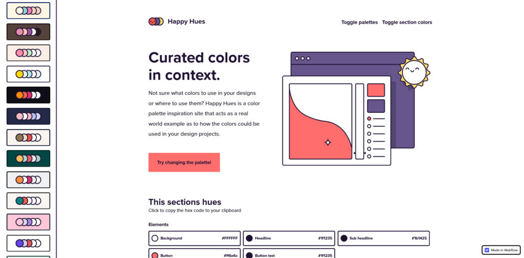 Happy Hues Curated colors in context