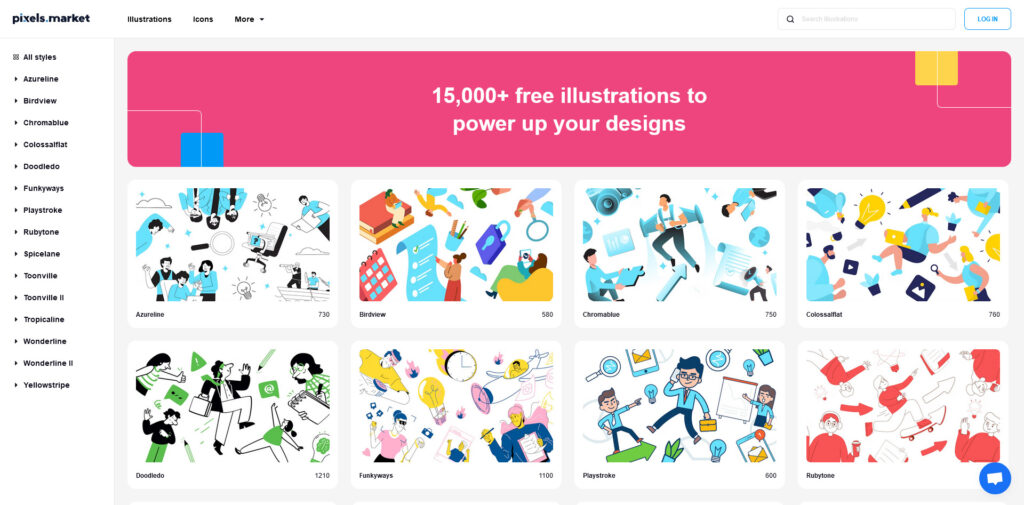 Download 15 000 free illustrations to power up your designs