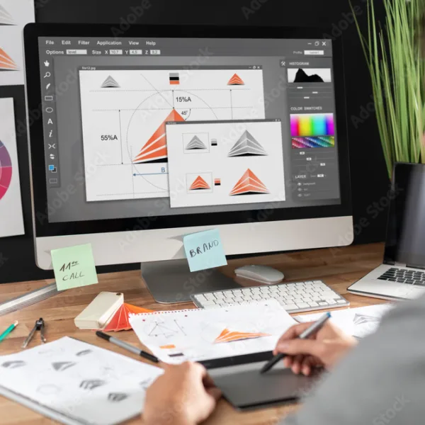 graphic designer drawing sketches logo design stockpack adobe stock jpg