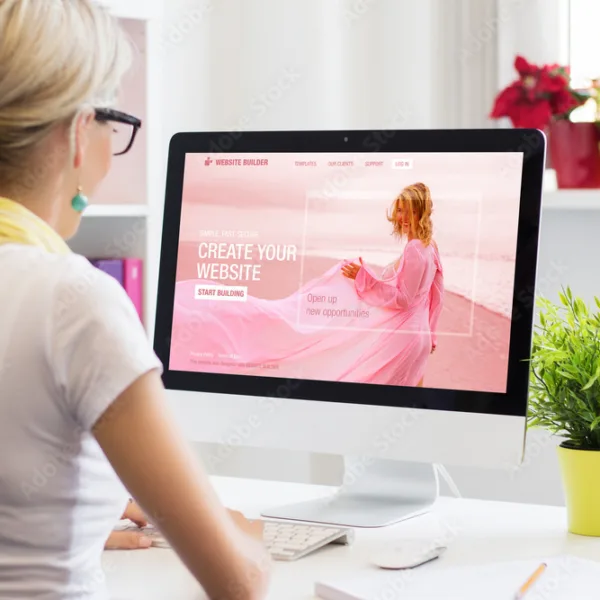 woman creating her own website on computer stockpack adobe stock jpg