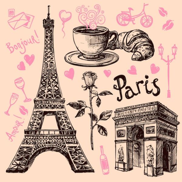 coleccion de fondos de vectores de paris