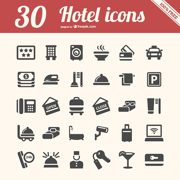 coleccion de iconos de hoteles