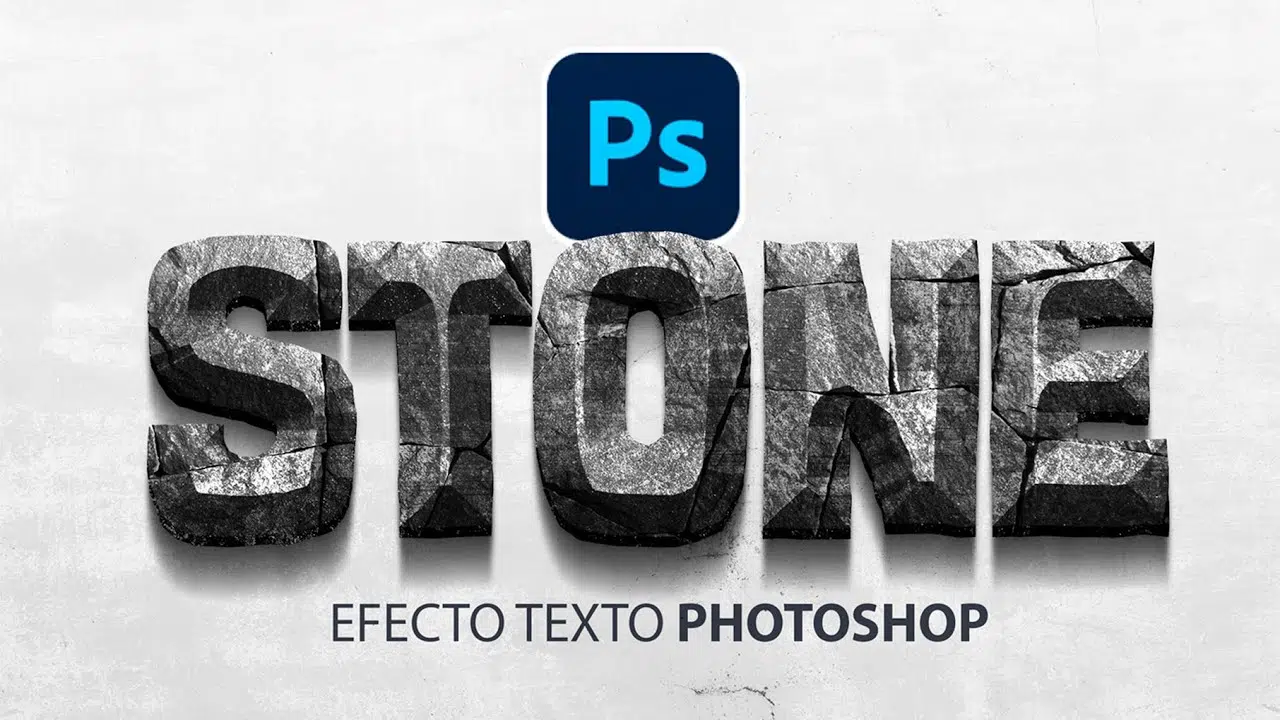 Efecto de texto piedra en Photoshop con relieve tallado