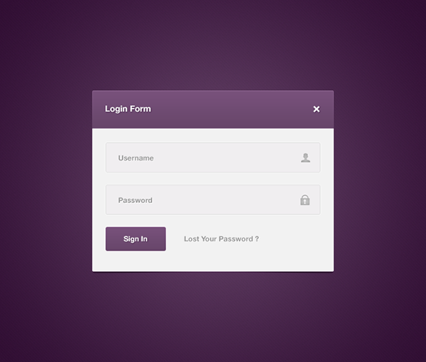 formularios de login en psd