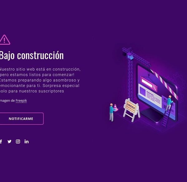 pagina web en construccion en html
