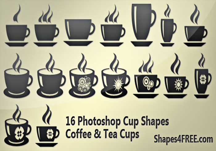 pinceles para photoshop de marcas de tazas de cafe y te