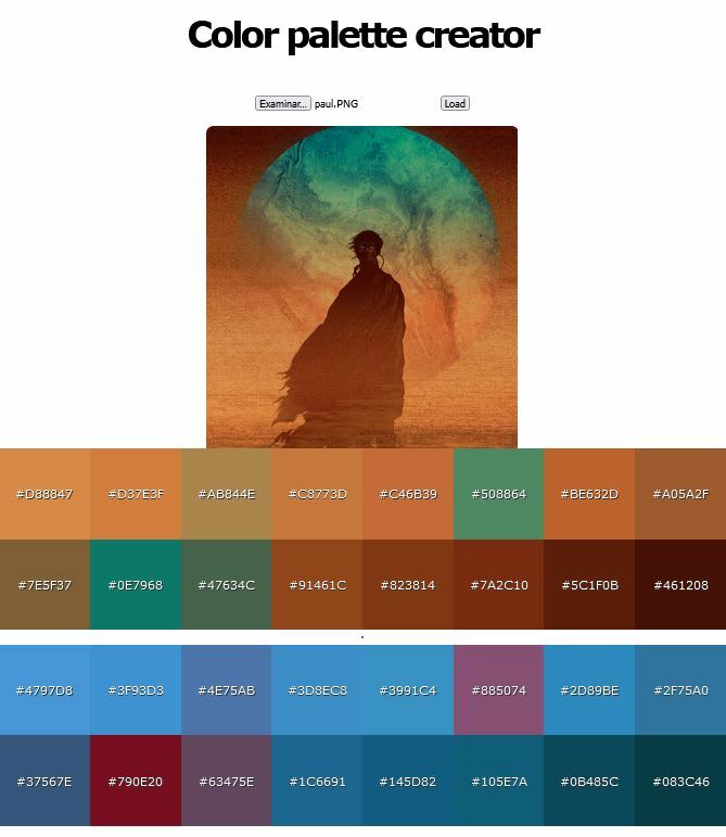 saber el color palette de una imagen con javascript