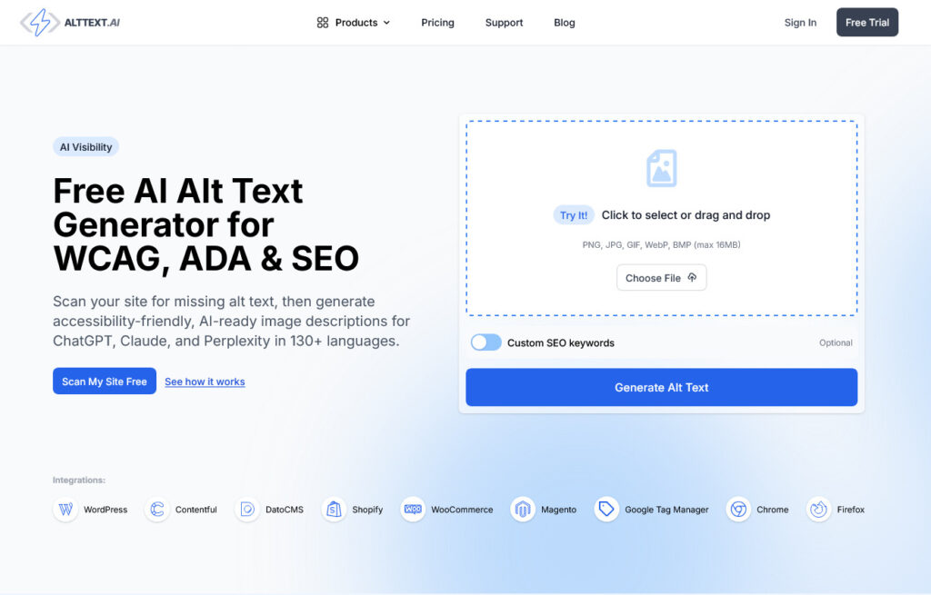Free AI Alt Text Generator for WCAG ADA SEO AltText ai