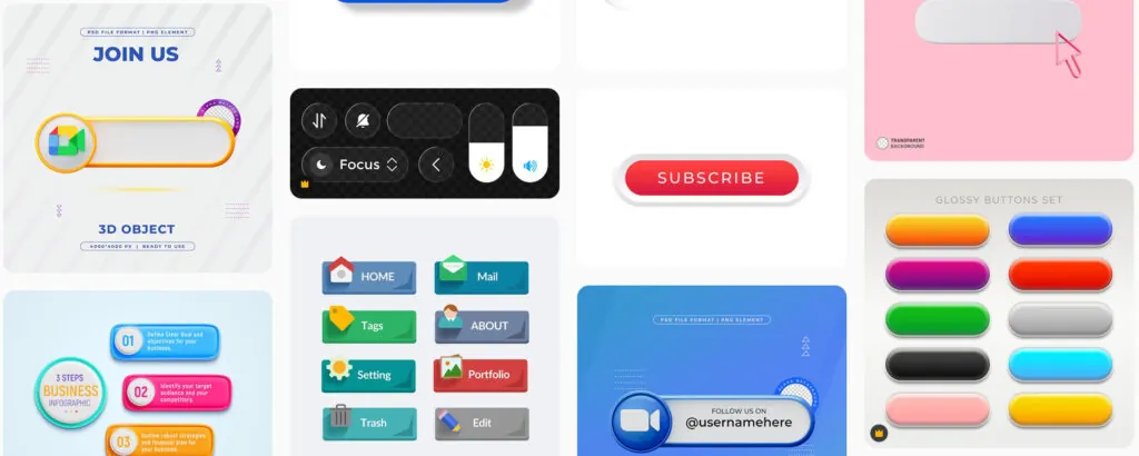 Buttons web PSD