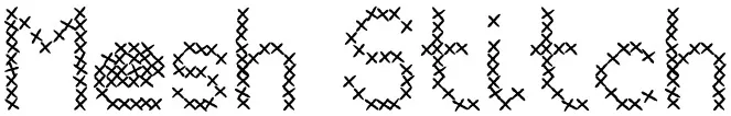 TipografĂa de bordado Mesh Stitch: letras rellenas de punto de cruz