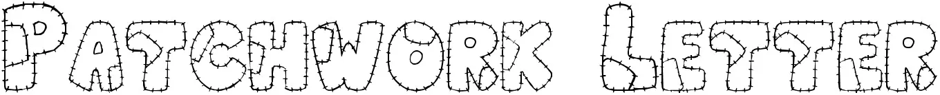 TipografĂa de bordado Patchwork Letter: contorno con puntadas de festĂłn