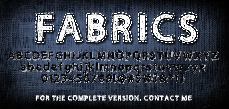 TipografĂa de bordado Fabrics: mayĂşsculas de tela con pespunte