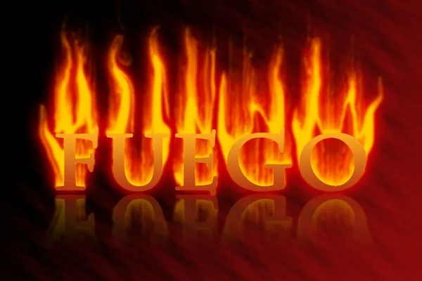 texto de fuego