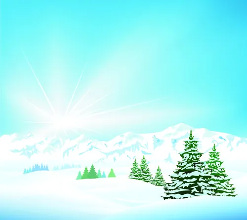 Paisajes de invierno en vector