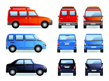 vectores coches furgonetas