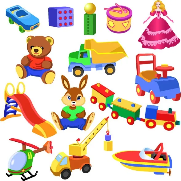 vectores de juguetes de niños