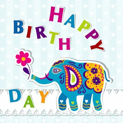 Elefante en vector para cumpleaños Elefante en vector para cumpleaños