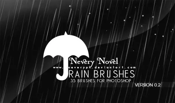 Prueba de los pinceles de lluvia Rain Brushes de Neveryph-stock en Photoshop