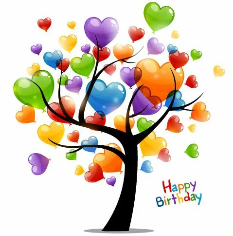 Arbol con globos para Feliz Cumpleaños Arbol con globos para Feliz Cumpleaños
