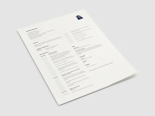 Plantilla de currículum en vector minimalista para Illustrator