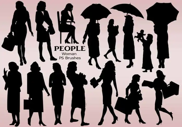 20 people woman silhouette ps brushes vol 11