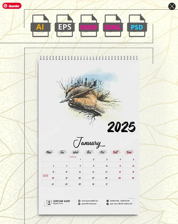 Wall Calendar 2025 Template