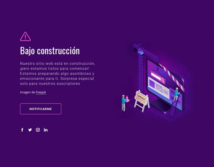 pagina web en construccion en html