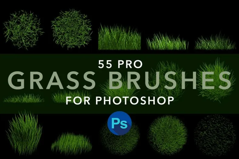 pinceles de cesped para photoshop y gimp