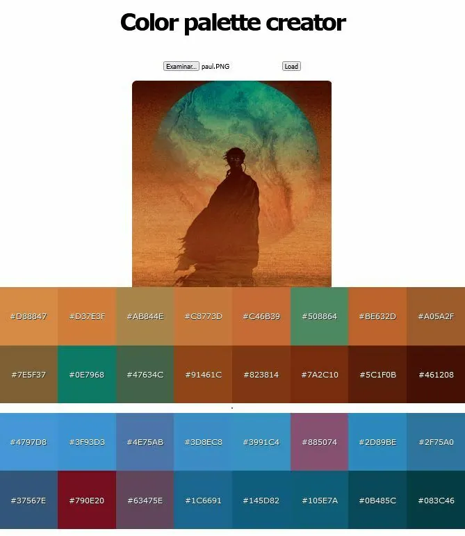 saber el color palette de una imagen con javascript