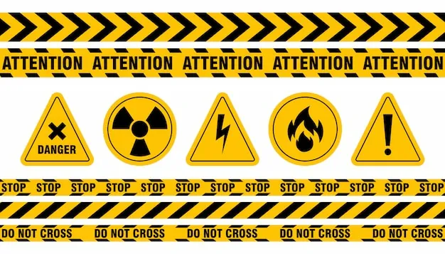 simbolos de prevencion en vector