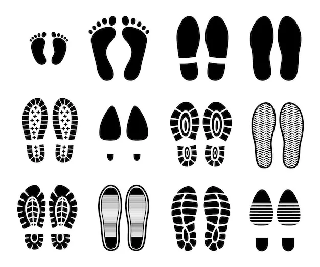 vectores de marcas de suelas de zapatos