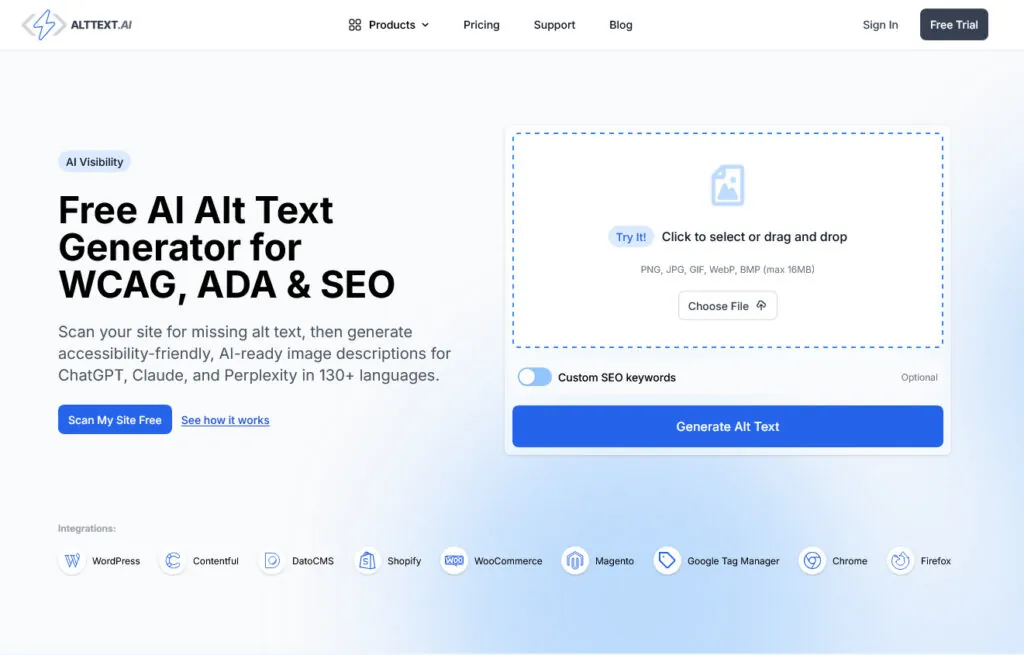 Free AI Alt Text Generator for WCAG ADA SEO AltText ai