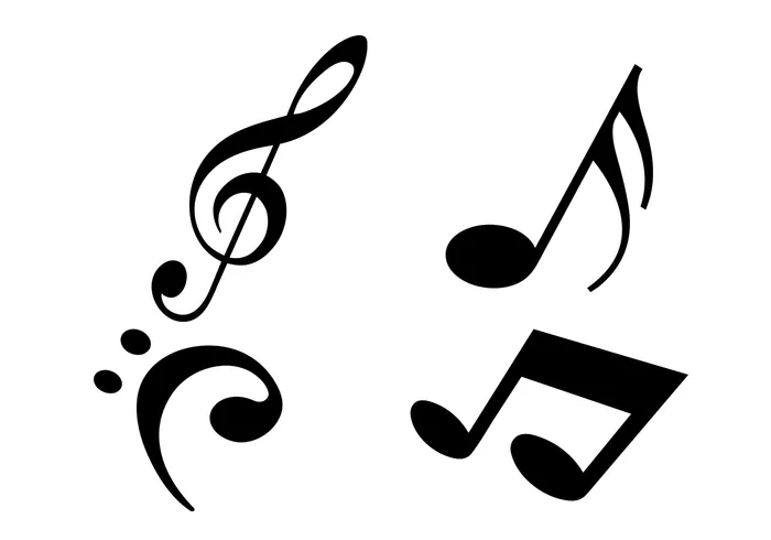 free modern music notes brushes