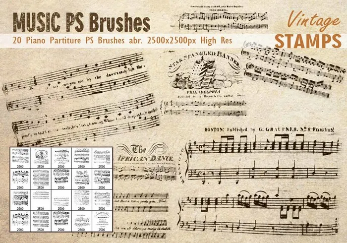 piano partiture ps brushes